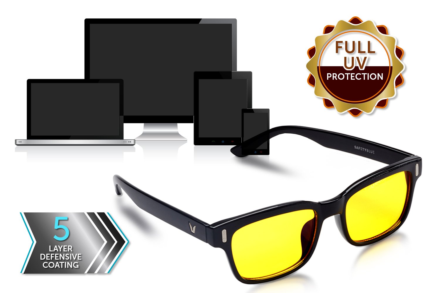 Screen Savior Retro Yellow Computer Glasses (Unisex)